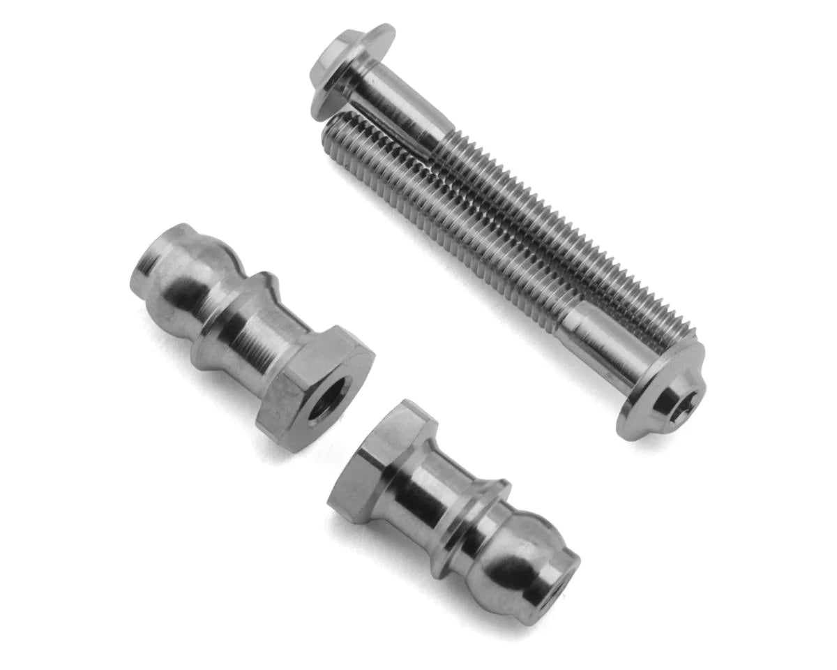 1 UP 70038 Pro Duty Titanium Upper Shock Standoffs Set (24mm/10mm) (B84/B84D/T84 Front) (22X/22X-4 2.0 Rear)