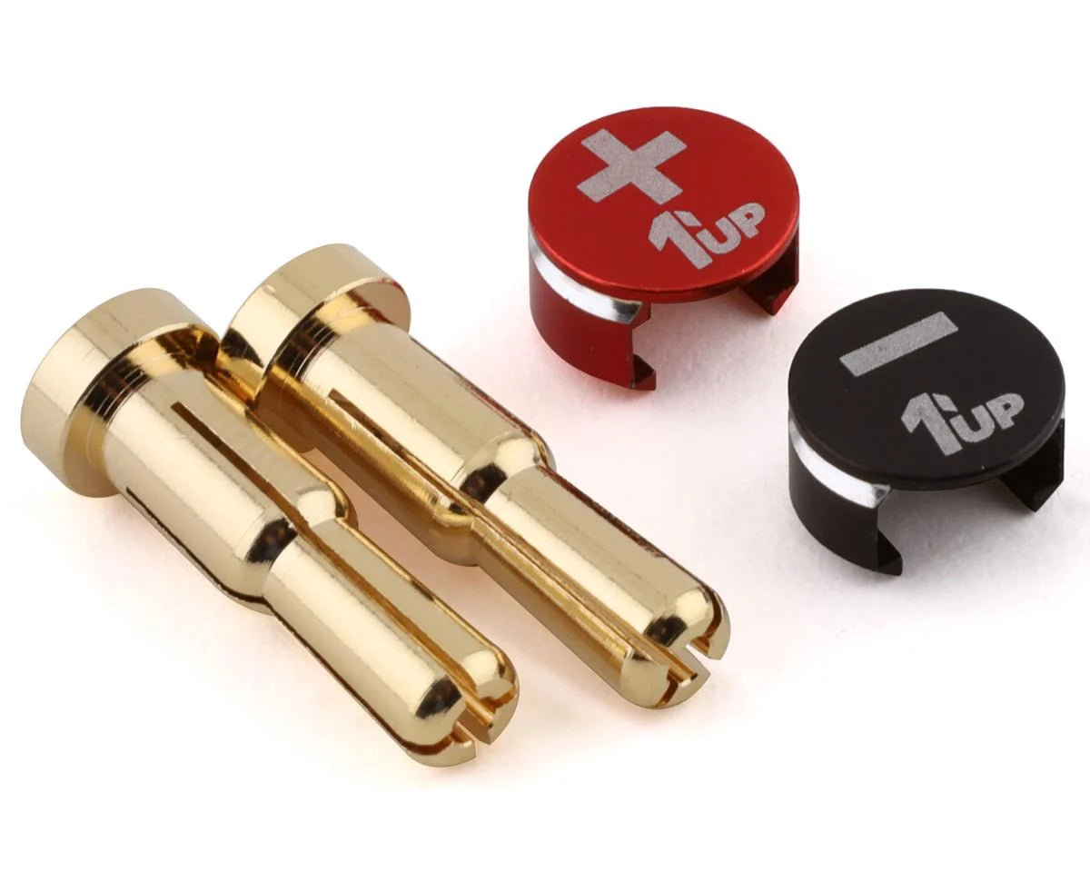 1 UP 190433 LowPro Bullet Plug Grips w/4-5mm Bullets (Black/Red)