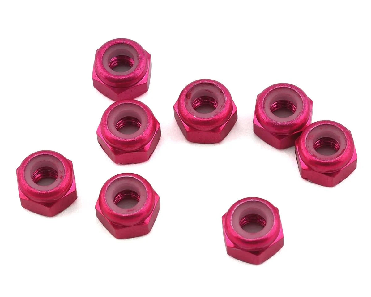 1 UP 80545 3mm Aluminum Locknuts (Pink) (8)