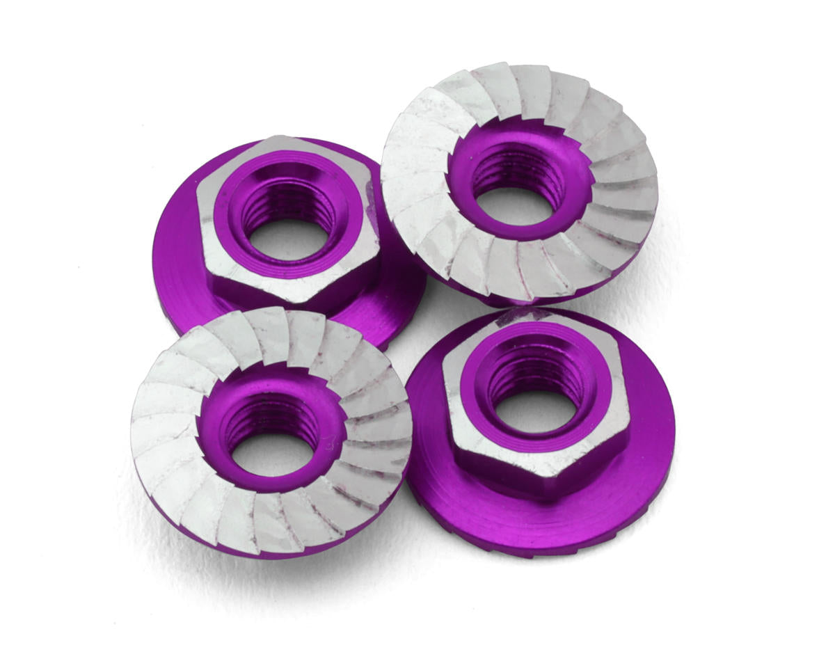 1 UP 870301 4mm "Lockdown" Serrated Aluminum Wheel Nuts (Purple) (4)