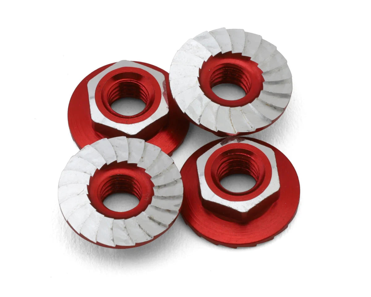 1 UP 870501 4mm "Lockdown" Serrated Aluminum Wheel Nuts (Red) (4)