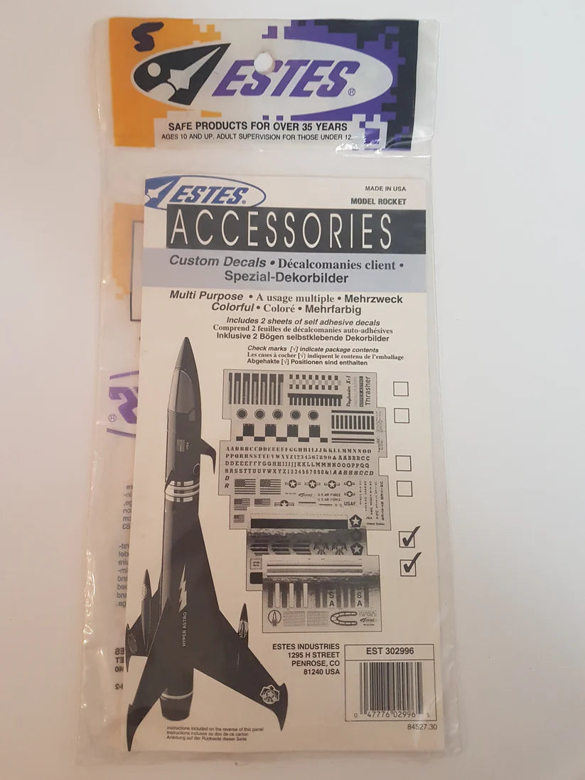 ESTES 2996 Accessories Decals set 1 & 2
