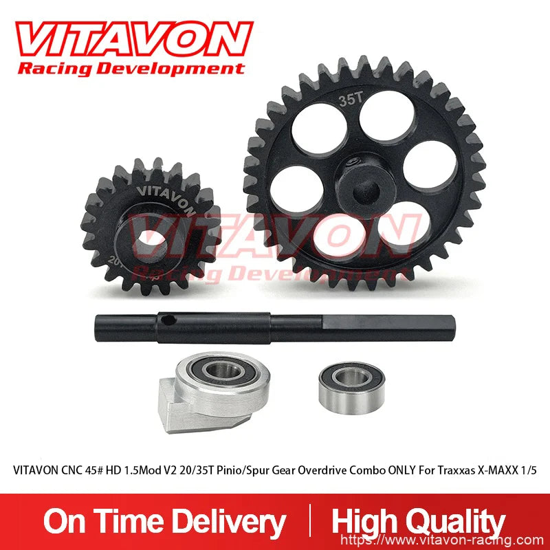 VITAVON XMAX2035 35T 8mm Pinion and 20T Spur Gear Combo for 1/5 X-MAXX XRT XMAXX CNC 45# HD 1.5Mod MOD1.5 (Copy)
