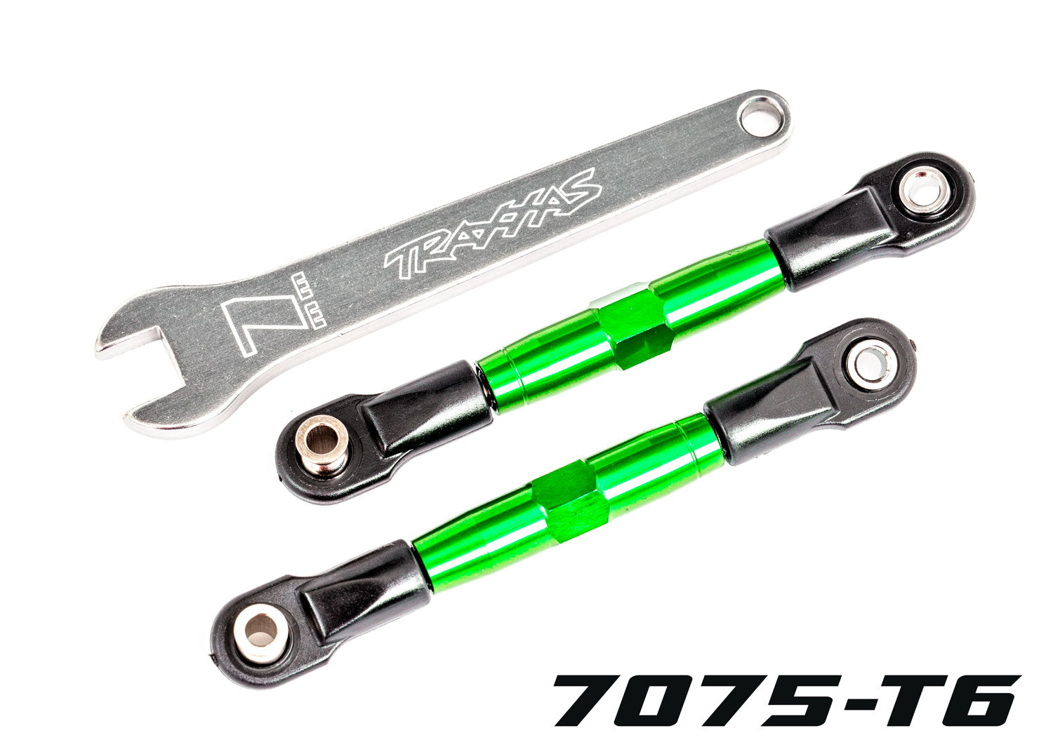 TRAXXAS 2444G Camber links, front (TUBES green-anodized, 7075-T6 aluminum, stronger than titanium) (2) (assembled with rod ends and hollow balls)/ aluminum wrench (1)