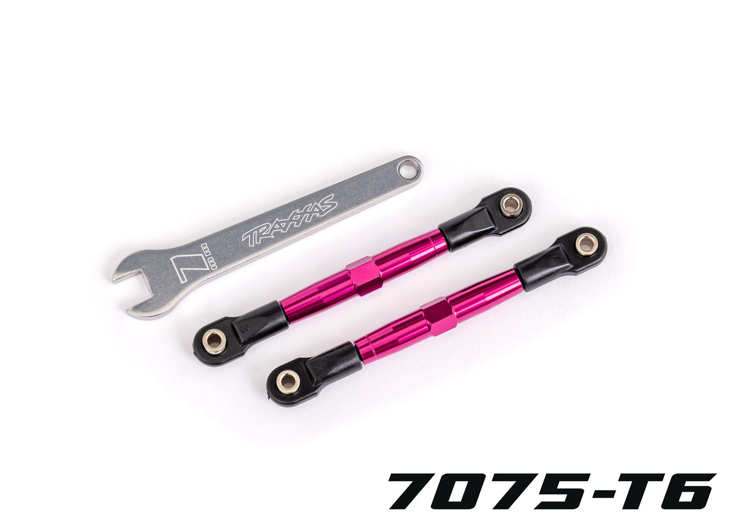 TRAXXAS 2445P TUBES 75 mm Pink Aluminum Front Toe Links (2)
