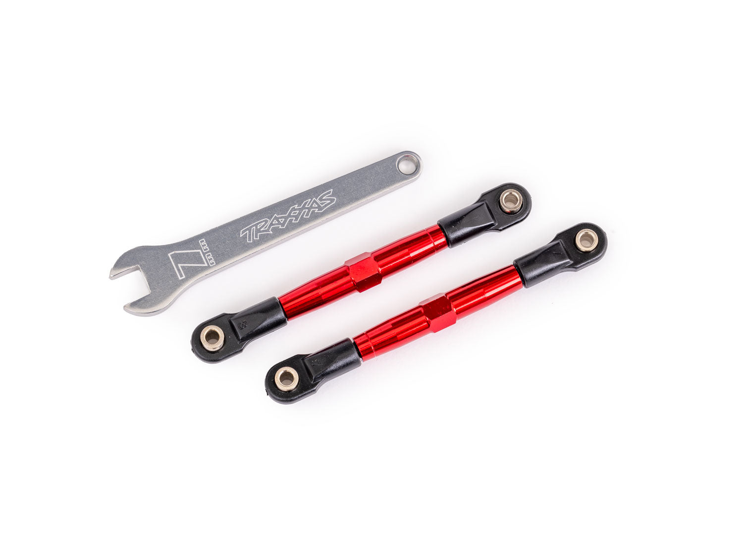 TRAXXAS 2445R TUBES 75 mm Red Aluminum Front Toe Links (2)
