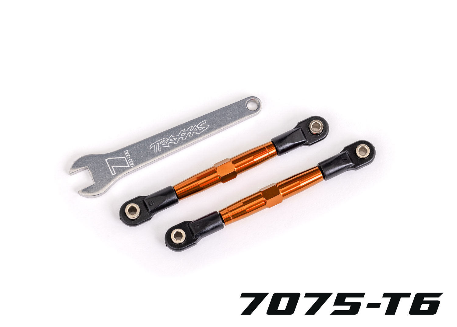 TRAXXAS 2445T TUBES 75 mm Orange Aluminum Front Toe Links (2)