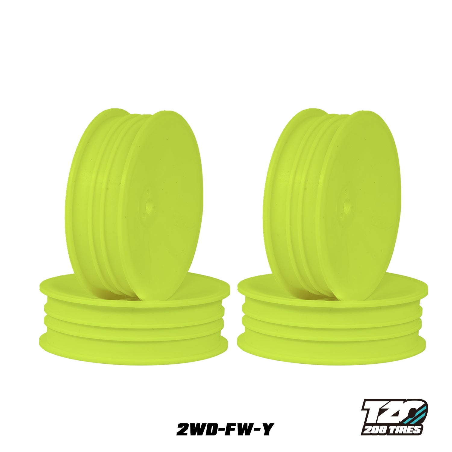 TZO 202 TIRES 2WD-FW-Y 2WD 2.2 Front Wheels YELLOW 4pcs/bag 1/10