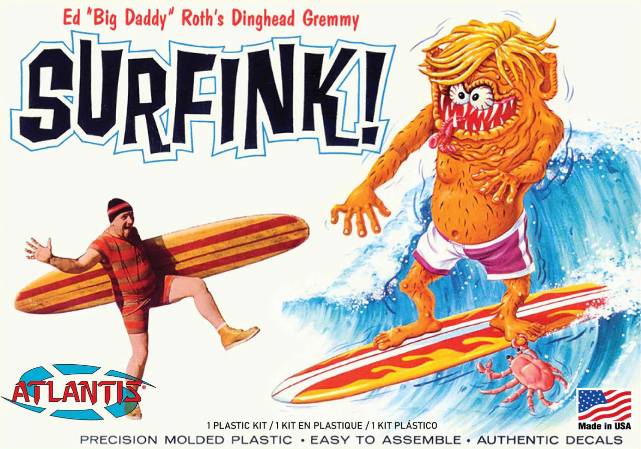 ATLANTIS H1306  Ed Big Daddy Roth Surfink Plastic Model Kit, Completed model 7" tall, 18 parts, paint and glue not included