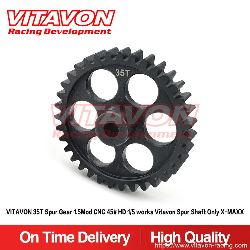 VITAVON XMAX169 35T Spur Gear 1.5Mod CNC 45# HD 1/5 Works Vitavon Spur Shaft Only X-MAX