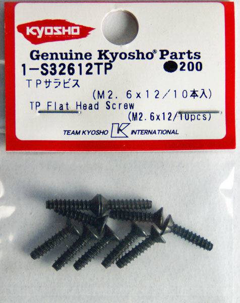 KYOSHO 1-S32612TP Flat Head Screw (M2.6x12/10pcs)