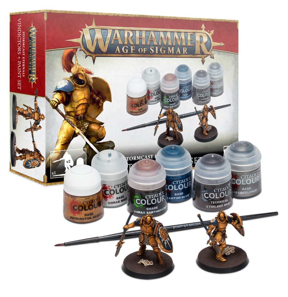 CITADEL MINIATURES 60-10 Warhammer Age of Sigmar Stormcast Eternals Vindictors + Paints Set