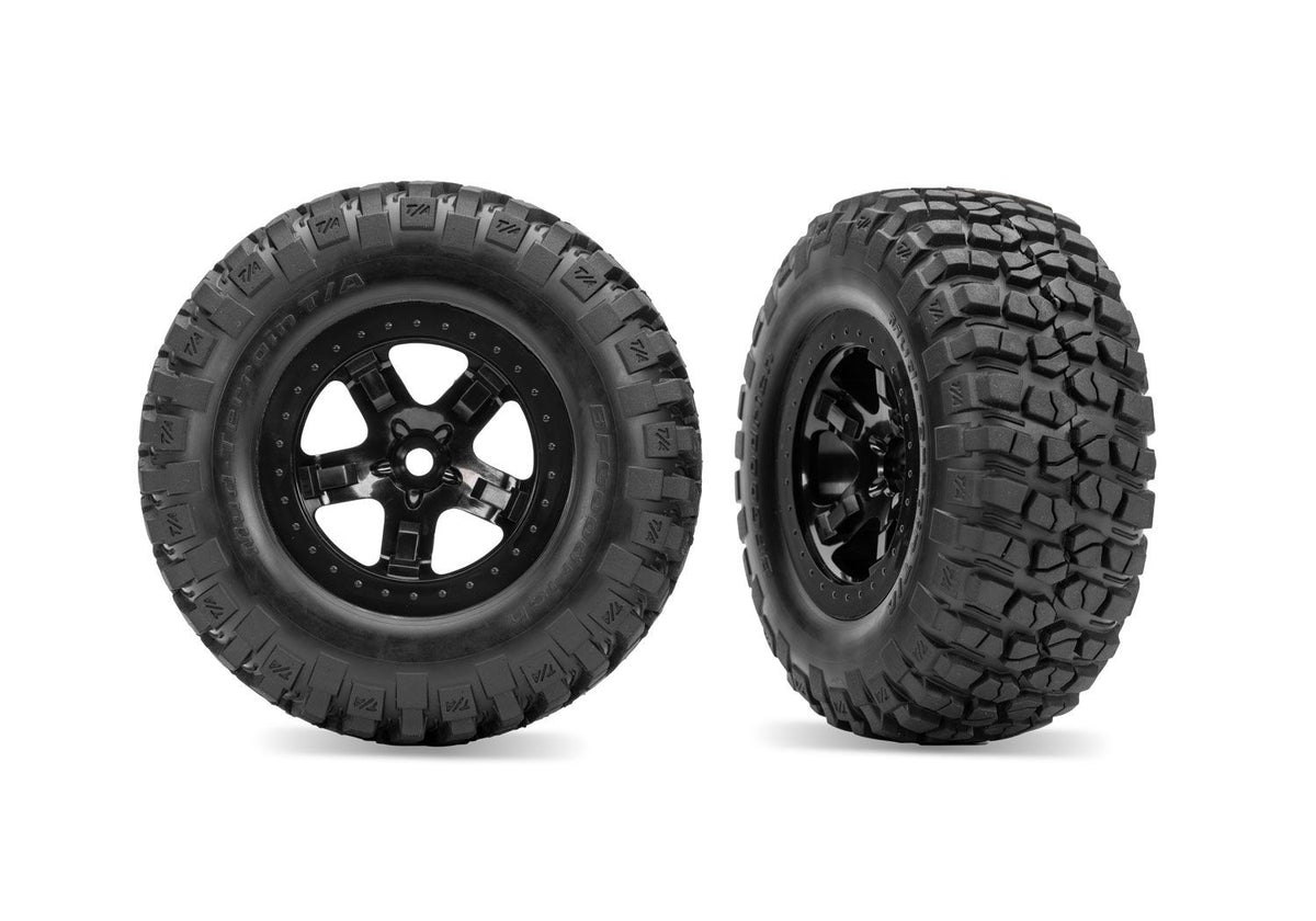 TRAXXAS 5878-BLACK SCT Black Wheels & BFGoodrich Tires (2)