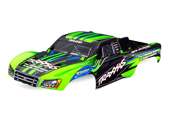 TRAXXAS 5924-GRN Body, Slash® 2WD (also fits Slash® VXL & Slash® 4X4), green (painted, decals applied) (assembled with front & rear latches for clipless mounting)