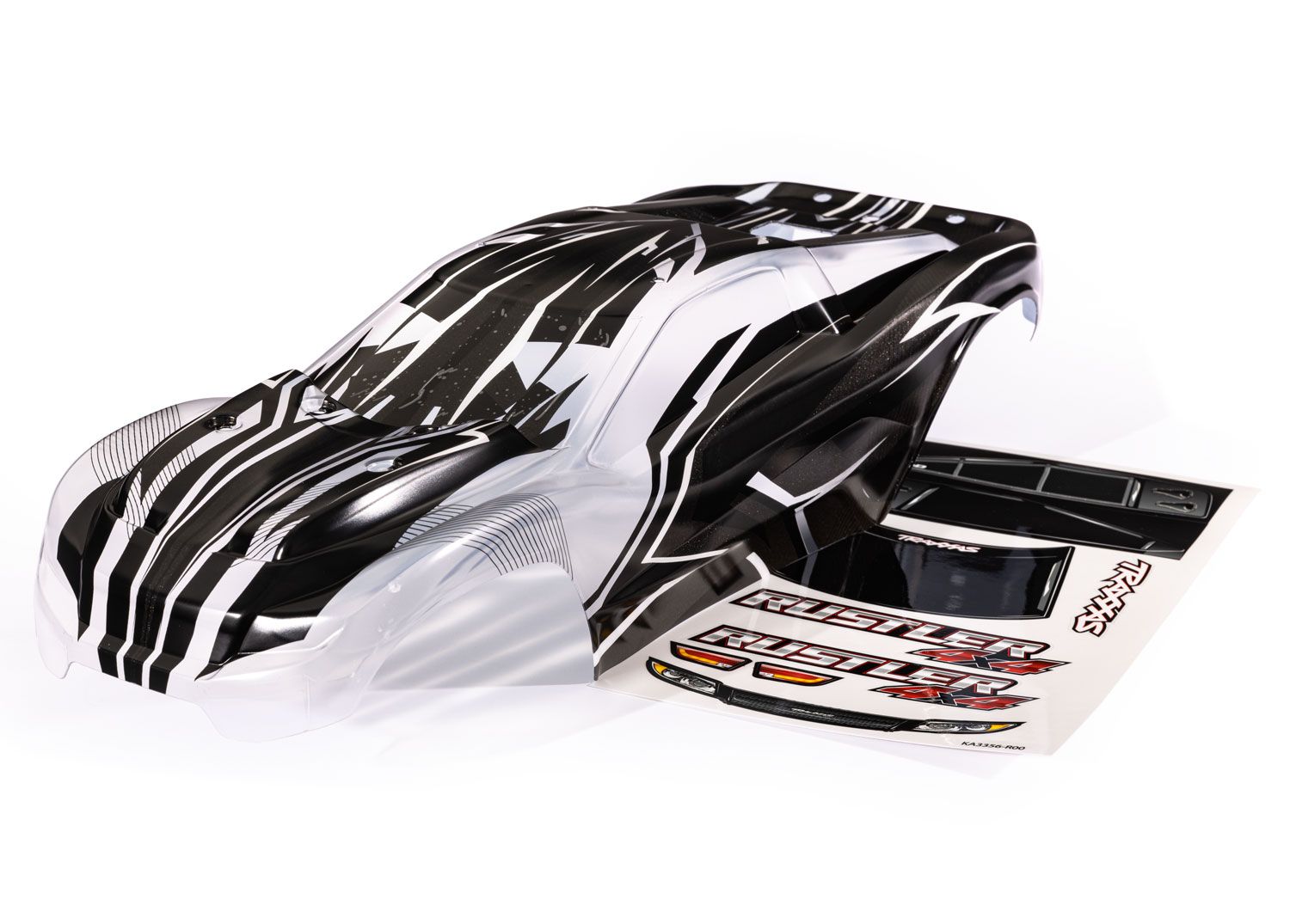 TRAXXAS 6734L Body, Rustler® 4X4, ProGraphix® (graphics are printed, requires paint & final color application)/ decal sheet