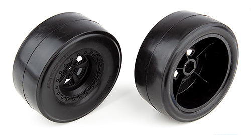 ASSOCIATED 71072 DR10 Rear Wheels and Drag Slick Tires mounted