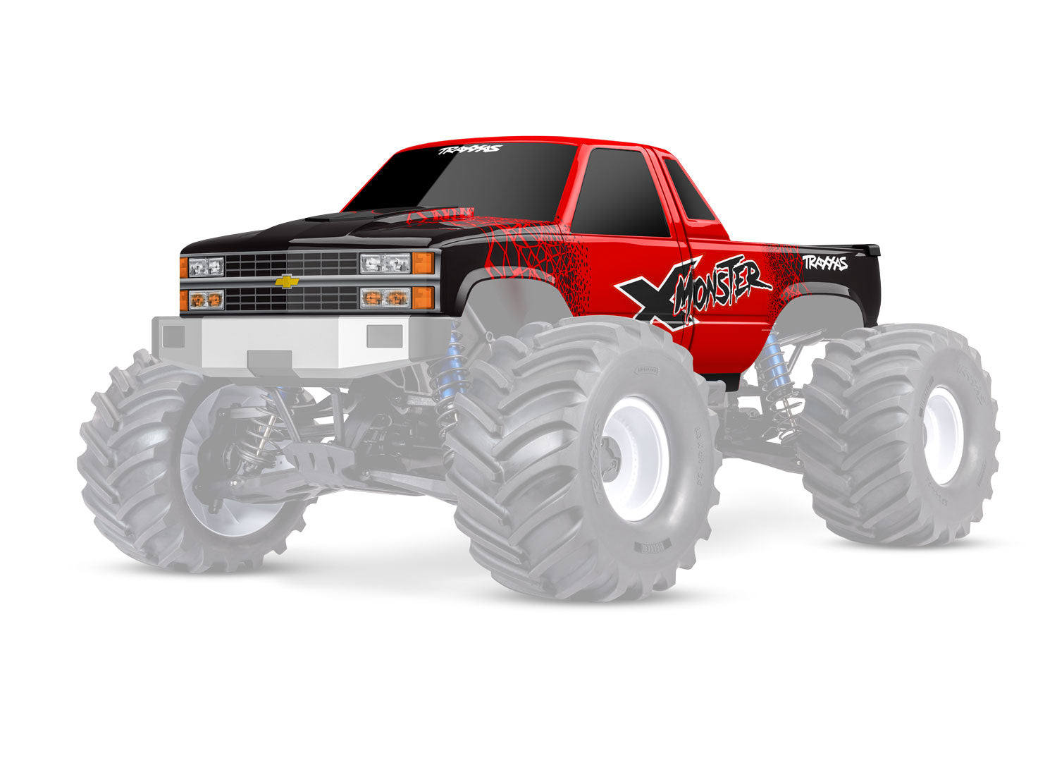 TRAXXAS 7697-RED Red X-Monster Chevrolet GMT400 CK Truck Body