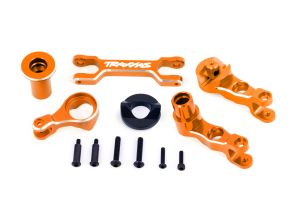 TRAXXAS 7746-ORANGE Steering bellcranks (left & right)/ draglink (6061-T6 aluminum, orange-anodized) (fits X-Maxx®)