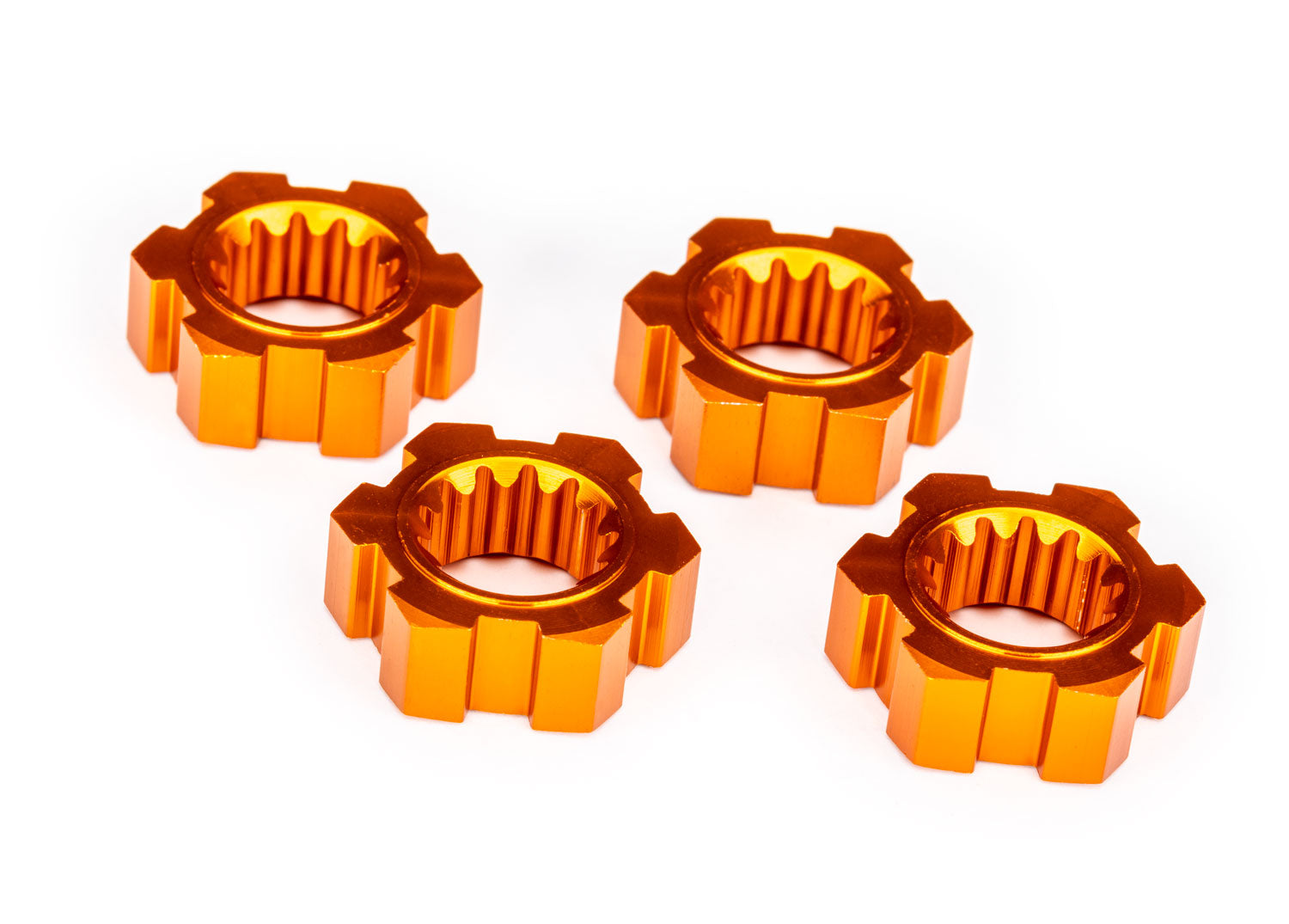 TRAXXAS 7756-ORNG 24 mm Orange Aluminum Splined Hex Wheel Hubs (4)
