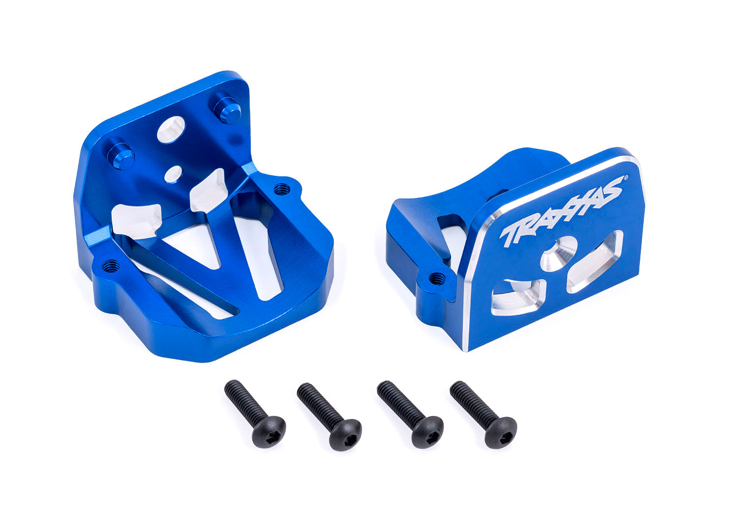 TRAXXAS 7760-BLUE Blue Aluminum Motor Mounts (F&R)