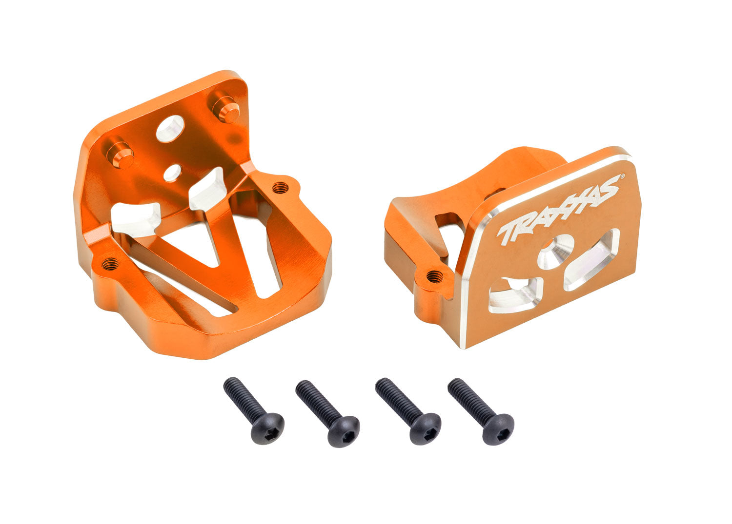 TRAXXAS 7760-ORANGE Orange Aluminum Motor Mounts (F&R)