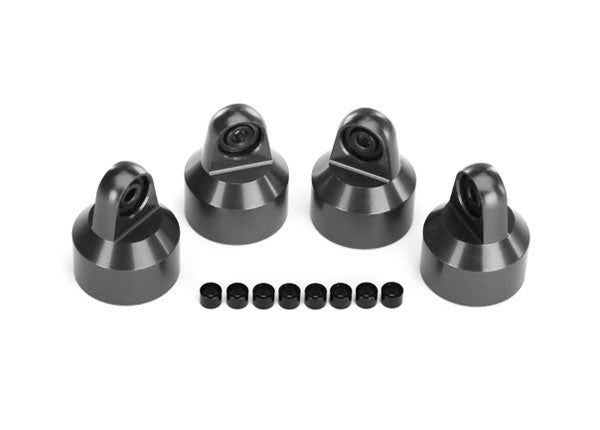 TRAXXAS 7764-GRAY Gray Aluminum GTX Shock Caps (4)