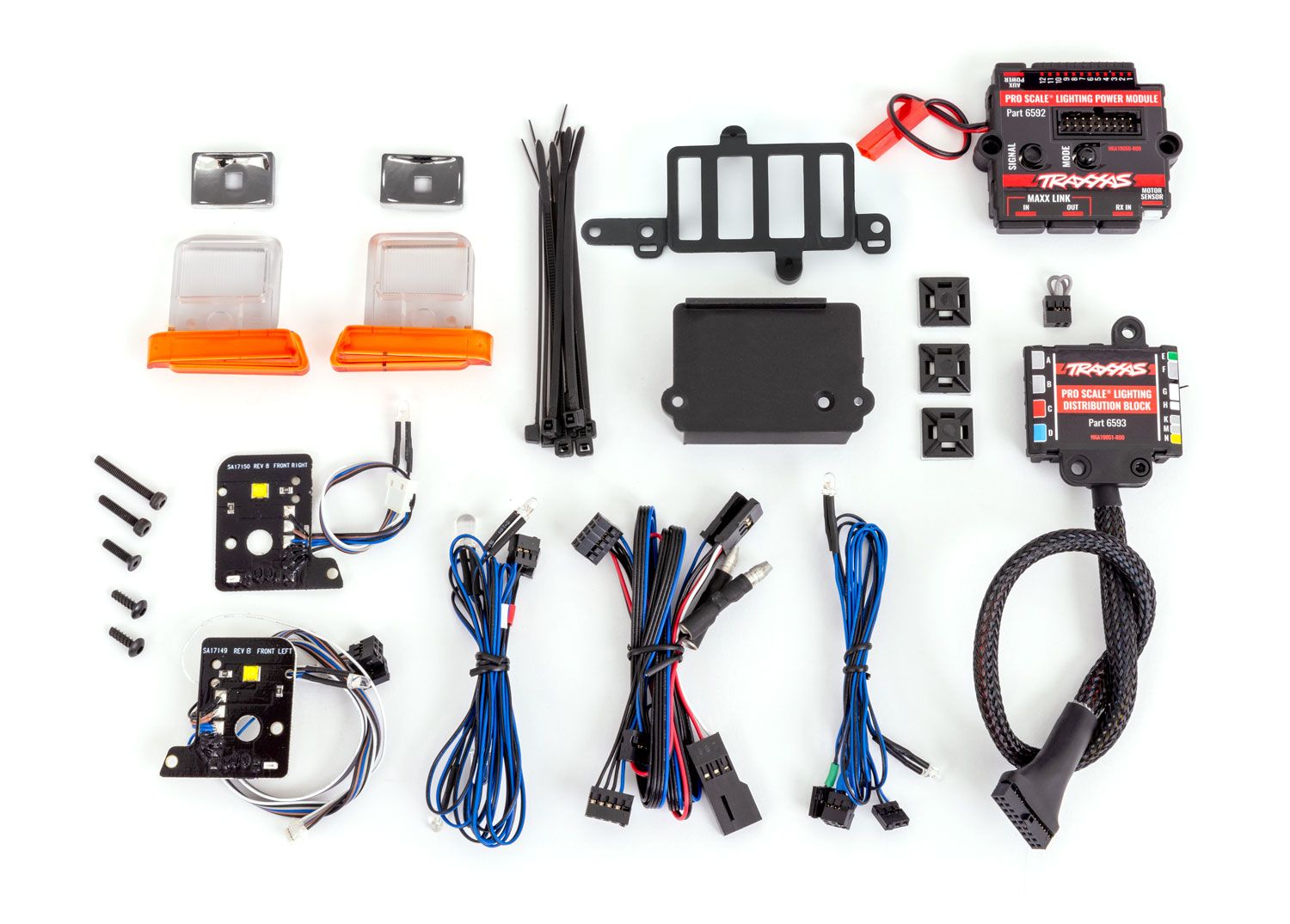 TRAXXAS 8035R Pro Scale® LED light set, TRX-4® Ford Bronco (1979) or Ford F-150 (1979), complete with power module (contains headlights, tail lights, side marker lights, & distribution block) (fits #8010 or 9230 series bodies)