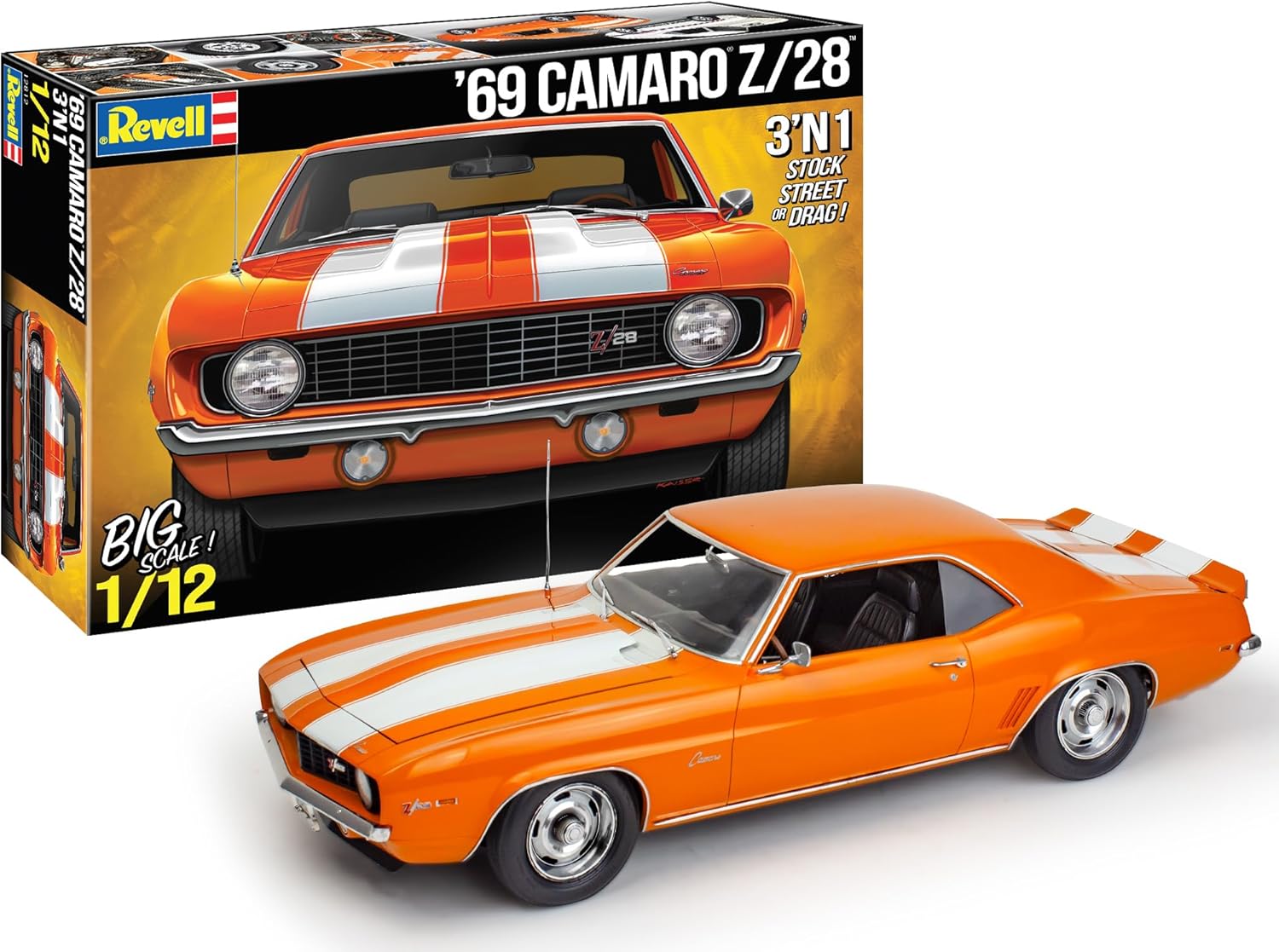 REVELL 12812 1969 Chevy Camaro 3-N-1 1/12 Scale Plastic Model Kit
