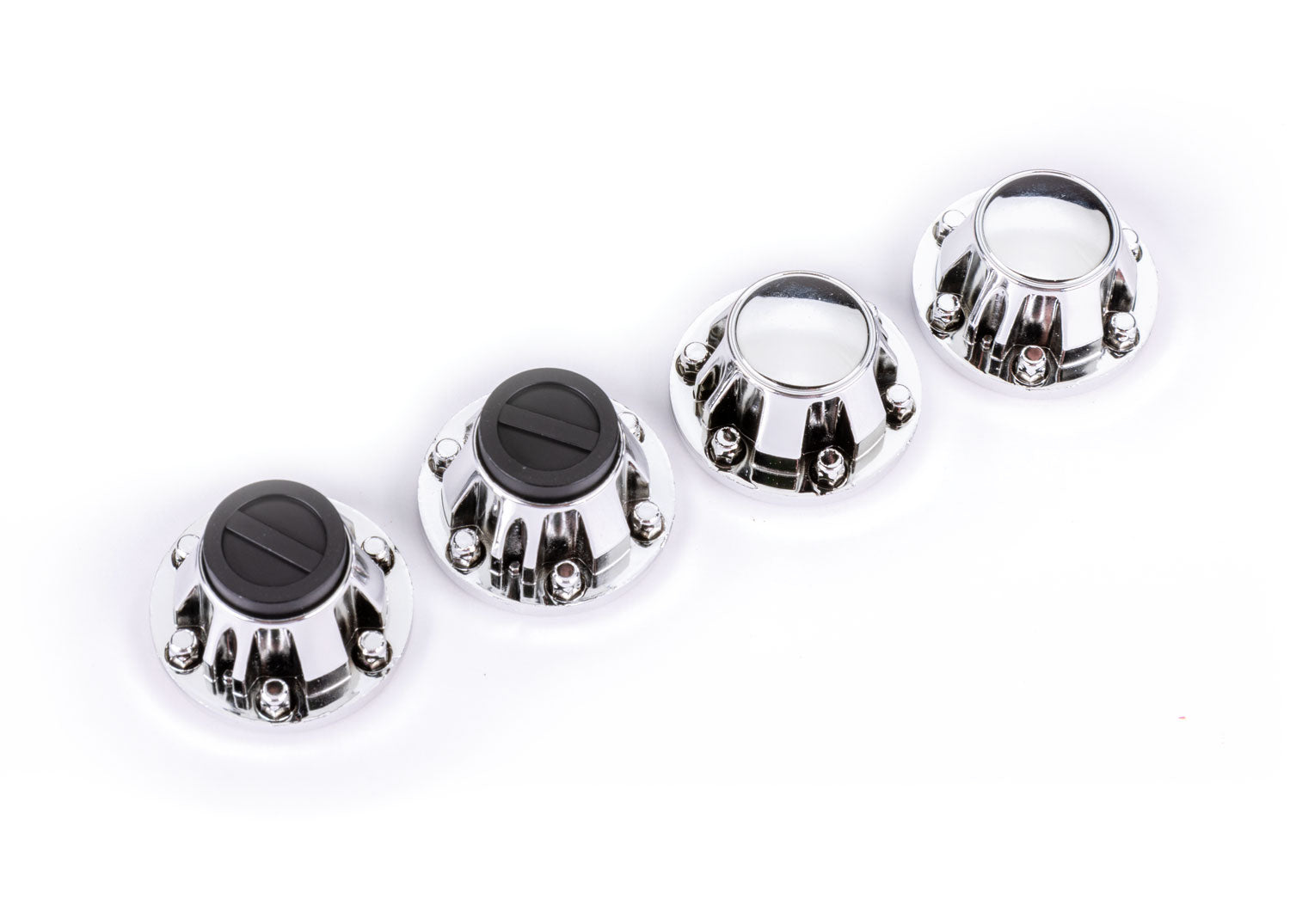 TRAXXAS 8164X Center caps, wheel (chrome) (front (2), rear (2)) (requires #8255A extended stub axle)