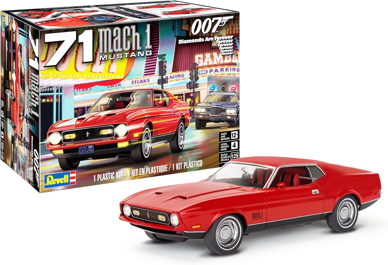 REVELL 14555 1/25 1971 Ford Mustang Mach 1 James Bond 007 "Diamonds are Forever (1971) Movie
