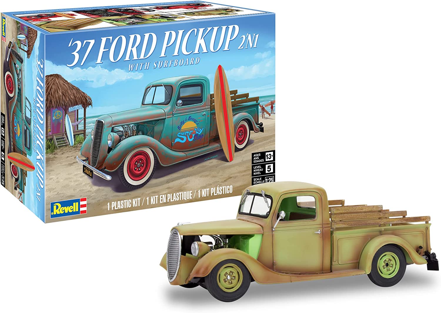 REVELL 85-4516 1/25 1937 Ford Pickup 2 n 1 with Surfboard
