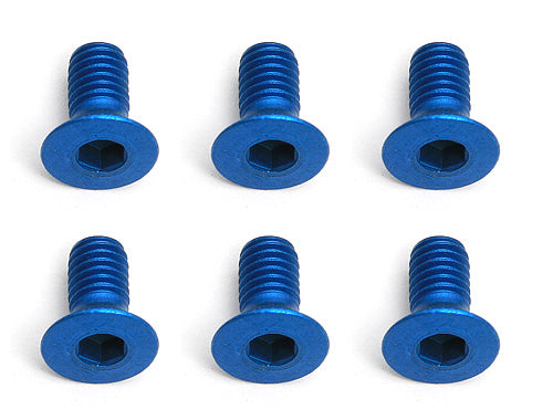 ASSOCIATED 8551 FT Screws, Blue Aluminum M3x6 mm FHCS