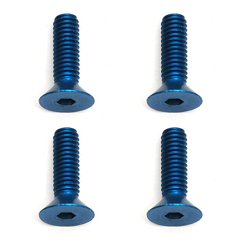 ASSOCIATED 8571 FT Screws, Blue Aluminum M4x14 mm FHCS