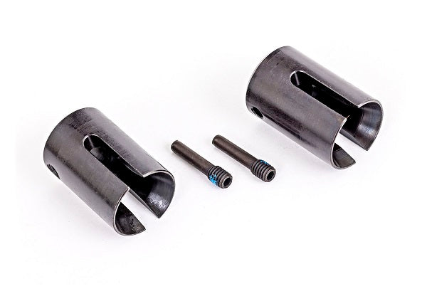 TRAXXAS 8652X  Drive cup, steel, extreme heavy duty (2)/ 4x17mm screw pins, heavy duty (2) (machined, heat treated)