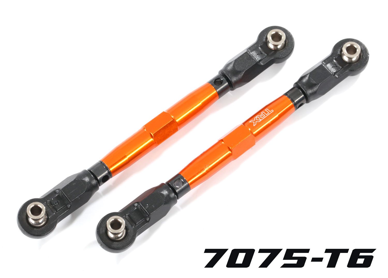 TRAXXAS 8948A Toe links, front (TUBES orange-anodized, 7075-T6 aluminum, stronger than titanium) (88mm) (2)/ rod ends, rear (4)/ rod ends, front (4)/ aluminum wrench (1)
