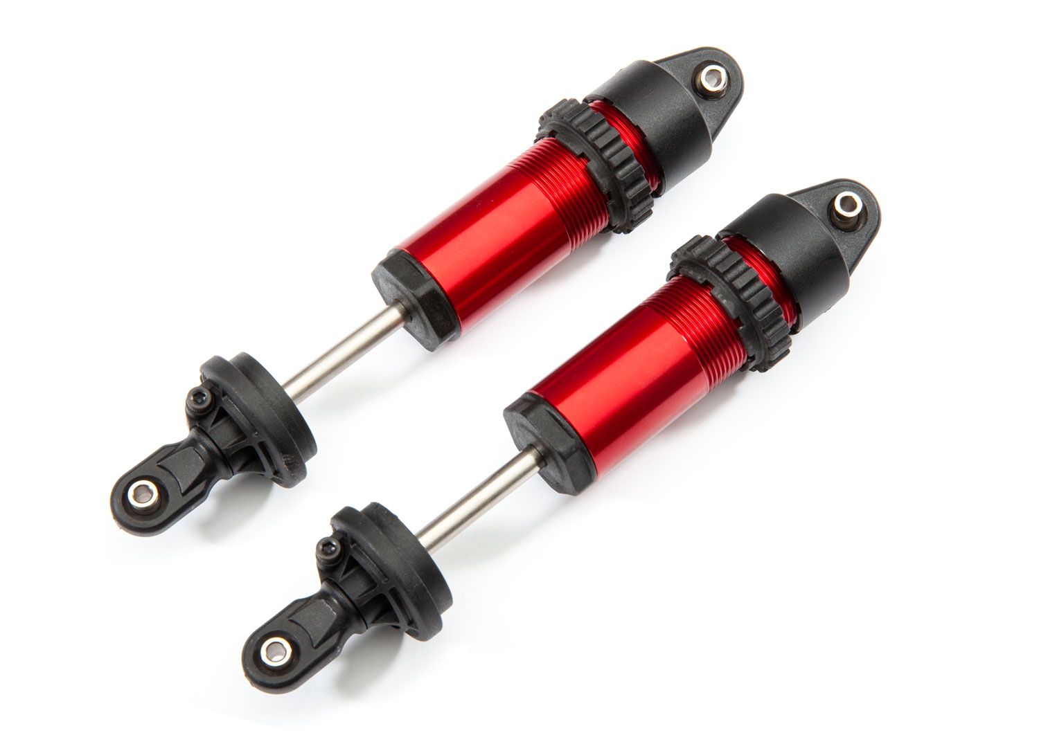 TRAXXAS 8961R Shocks, GT-Maxx®, aluminum (red-anodized) (fully assembled w/o springs) (2)