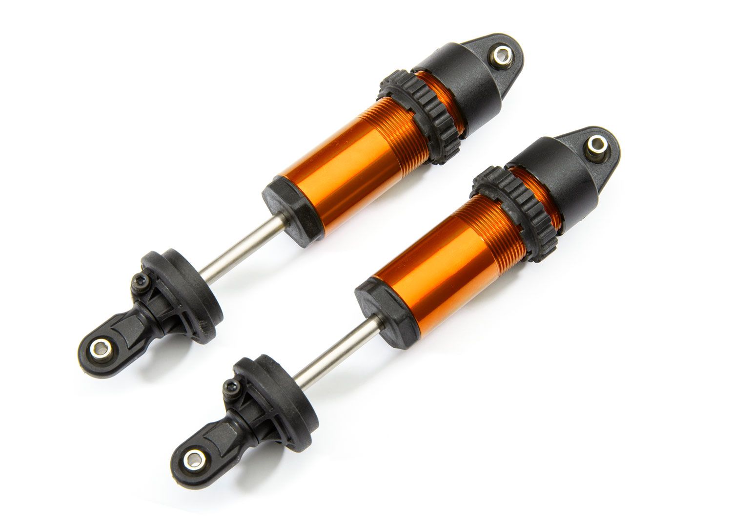 TRAXXAS 8961T Shocks, GT-Maxx®, aluminum (orange-anodized) (fully assembled w/o springs) (2)
