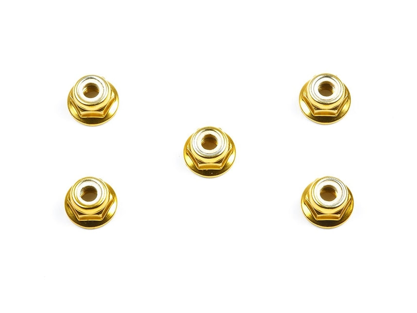 TAMIYA 53161 Flange Lock Nuts locknut - 4mm M4 ( Gold 5pcs)