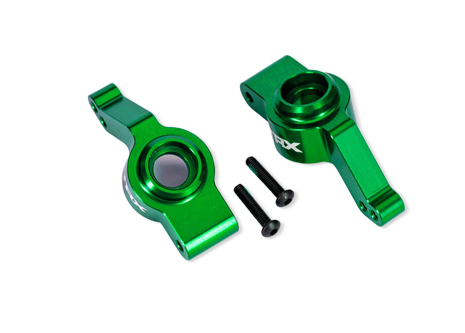 TRAXXAS 9065-GREEN Green Aluminum Stub Axle Carriers (L&R)