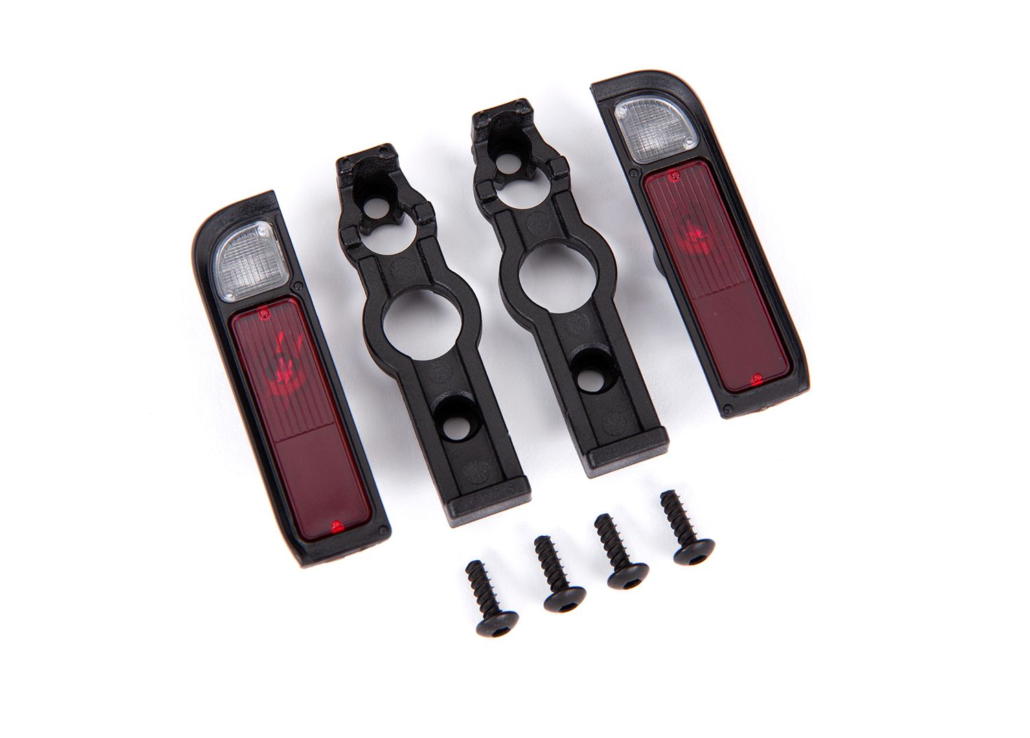 TRAXXAS 9122 Tail light housing, black (2)/ lens (2)/ retainers (left & right)/ 2.6x8 BCS (self-tapping) (4)