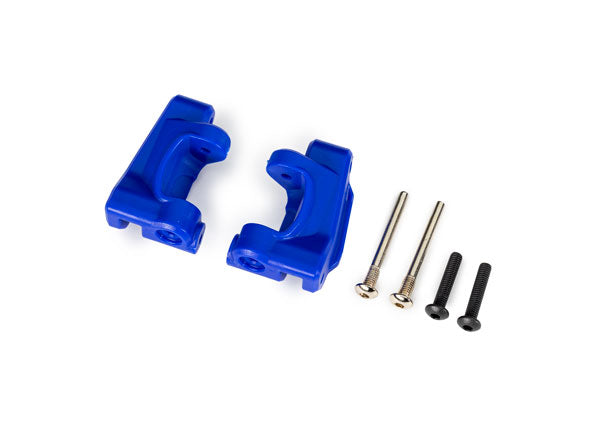TRAXXAS 9136-BLUE Caster blocks (c-hubs), extreme heavy duty, blue (left & right)/ 3x26mm hinge pins (2)/ 3x15mm BCS (2) (for use with #9180 and 9181 upgrade kit)