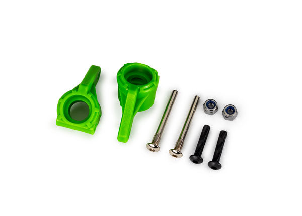 TRAXXAS 9137-GRN  Steering blocks, extreme heavy duty, green (left & right)/ 3x26mm hinge pins (2)/ 3x15mm BCS (2) (for use with #9180, 9181, 9182 upgrade kit)