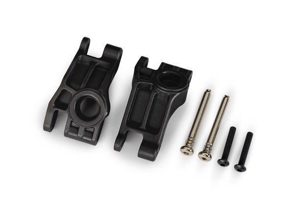 TRAXXAS 9150 Carriers, stub axle, rear, extreme heavy duty, black (left & right)/ 3x31mm hinge pins (2)/ 3x18mm BCS (2) (for use with #9180, 9181, 9182 upgrade kit)