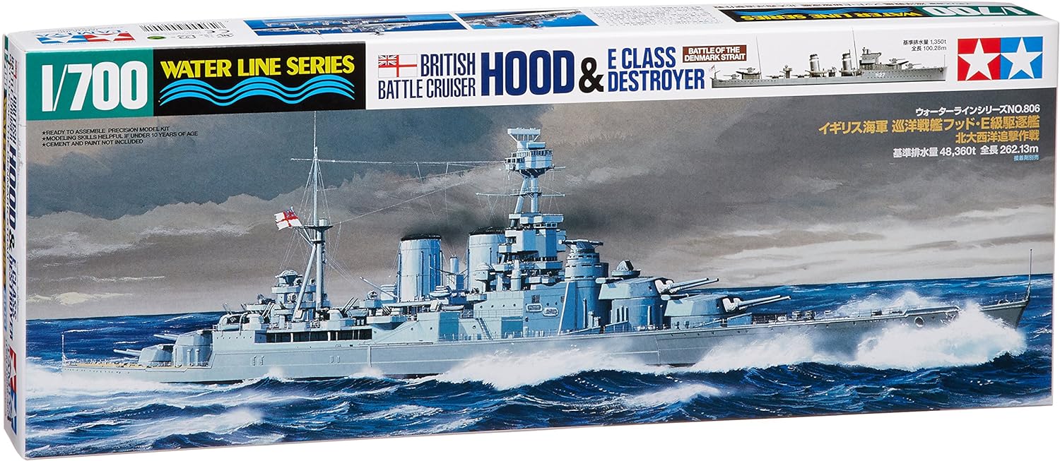 TAMIYA 31806 1/700 British Battlecruiser Hood & E Class Destroyer