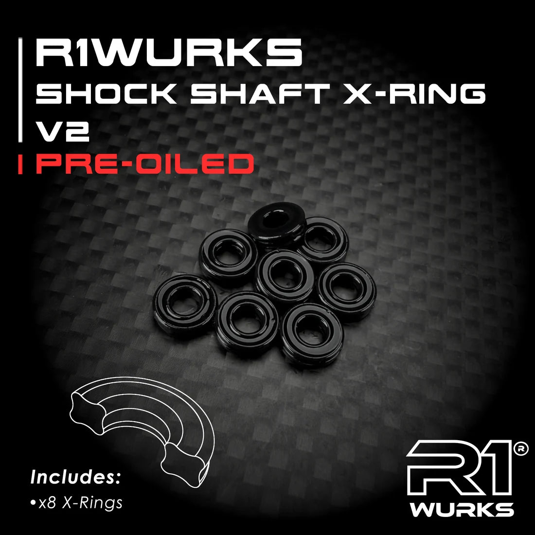 R1WURKS 920289 Shock Shaft X-Ring, V2, Pre-Oiled