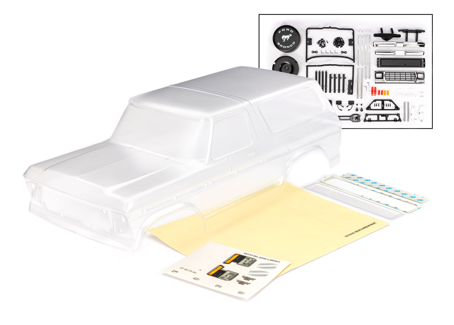 TRAXXAS 9240 TRX-4 1979 Ford Bronco Clipless Clear Body Kit