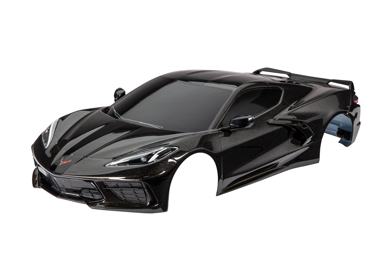 TRAXXAS 9311A Body, Chevrolet Corvette Stingray, complete (black) (painted, decals applied) (includes side mirrors, spoiler, grilles, vents, & clipless mounting)
