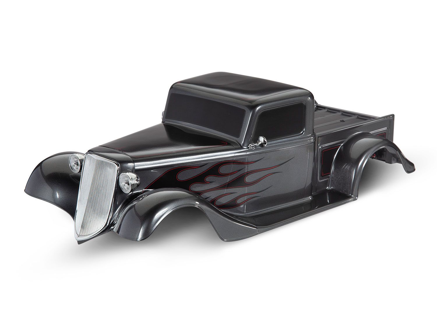 TRAXXAS 9335X Body, Factory Five '35 Hot Rod Truck, complete (graphite) (painted, decals applied) (includes front grille, side mirrors, headlights, tail lights, foam pads)