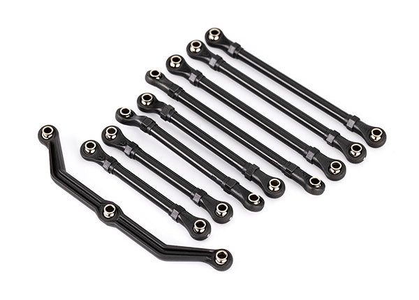 TRAXXAS 9842 Suspension link set, complete (front & rear) (includes steering link (1), front lower links (2), front upper links (2), rear links (4)) (assembled with hollow balls) (fits 1/18 scale vehicles with long wheelbase)