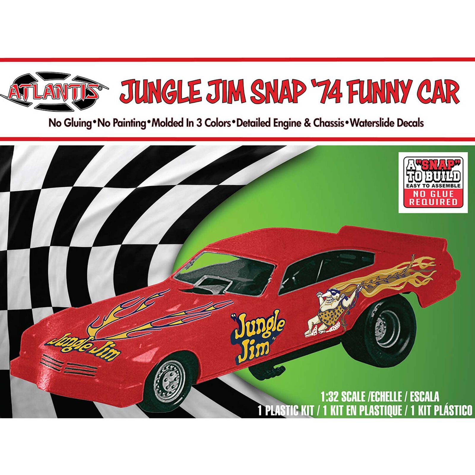 ATLANTIS H1119 1/32 Snap Jungle Jim Vega Funny Car
